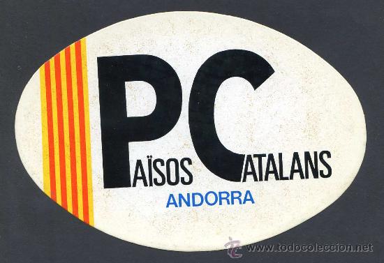 Etichette antiche: *Pa&iuml;sos Catalans - Andorra* Adhesivo 114x165 mms.