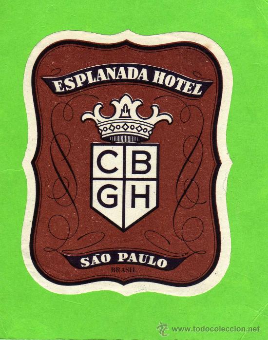Etiquetas antiguas: ETIQUETA HOTEL - ESPLANADA HOTEL  - SAO PAULO - BRASIL.