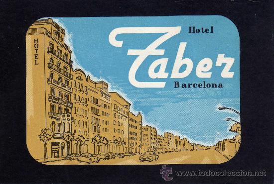 Etiquetas antiguas: ETIQUETA HOTEL -  HOTEL TABER - BARCELONA.