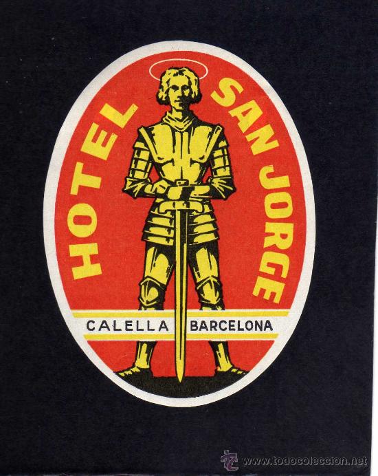Etiquetas antiguas: ETIQUETA HOTEL -  HOTEL SAN JORGE - CALELLA DE LA COSTA - BARCELONA.