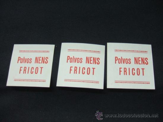 Alte Etiketten: LOTE 3 ETIQUETAS - POLVOS NENS - FRICOT -