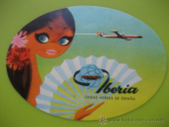 Etiquetas antiguas: Iberia. Lineas Aereas de Espa&ntilde;a. - Foto 1