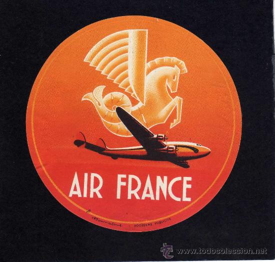 Etiquetas antiguas: ETIQUETA HOTEL  -   LINEAS AEREAS - AIR FRANCE.