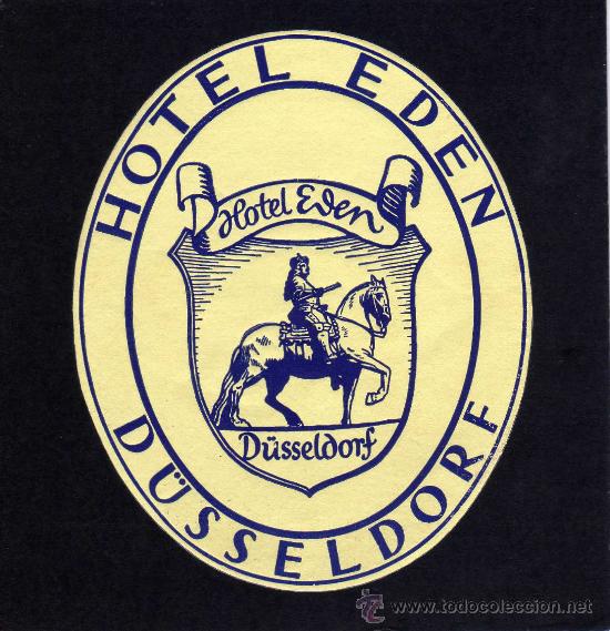 Etiquetas antiguas: ETIQUETA HOTEL  -    HOTEL EDEN - DUSSELDORF - ALEMANIA.