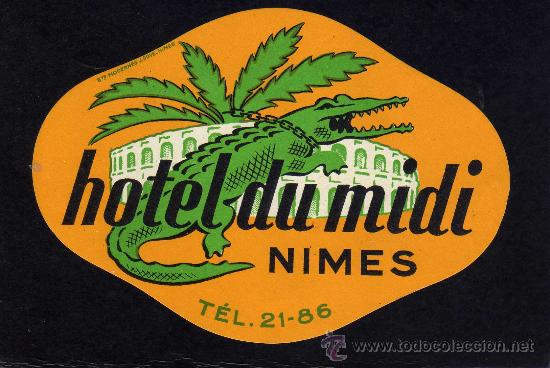 Etiquetas antiguas: ETIQUETA HOTEL    -    HOTEL DU MIDI - NIMES - FRANCIA.