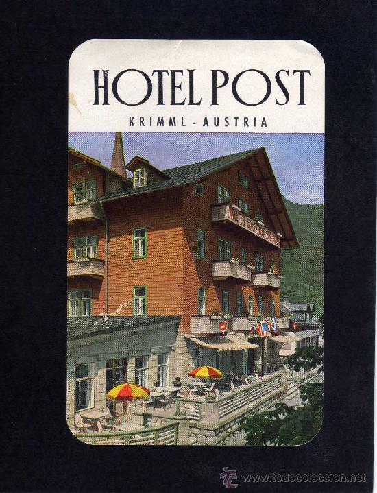 Etiquetas antiguas: ETIQUETA HOTEL - HOTEL POST- KRIMML - AUSTRIA.