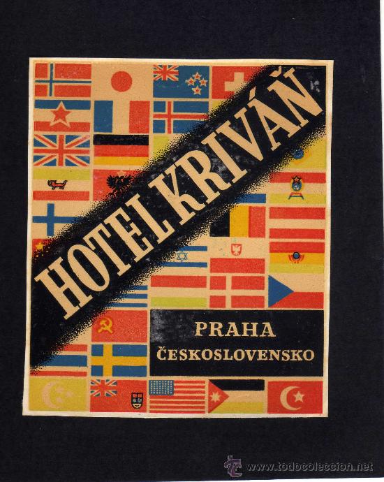 Etiquetas antiguas: ETIQUETA HOTEL - HOTEL KRIVAN - PRAHA - CHECOSLOVAQUIA
