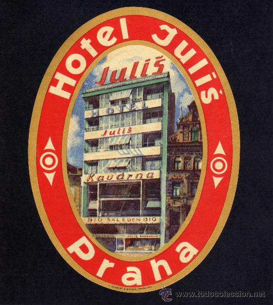 Etiquetas antiguas: ETIQUETA HOTEL - HOTEL JULIS - PRAHA - CHECOSLOVAQUIA