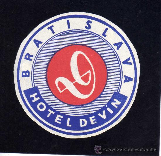 Etiquetas antiguas: ETIQUETA HOTEL - HOTEL DE VIN - BRATISLAVA - CHECOSLOVAQUIA