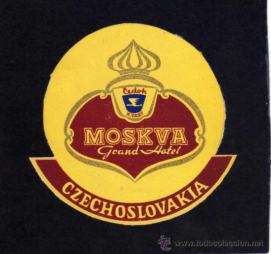Etiquetas antiguas: ETIQUETA HOTEL    -         MOSKVA GRAND HOTEL  - CHECOSLOVAQUIA