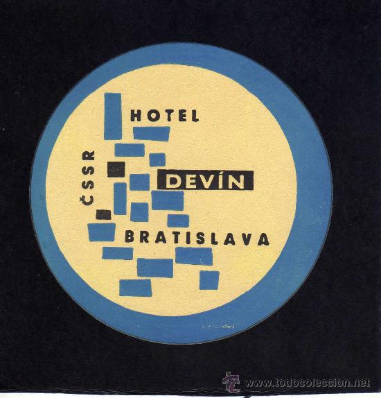 Etiquetas antiguas: ETIQUETA HOTEL    -         HOTEL DEVIN - BRATISLAVA - CHECOSLOVAQUIA