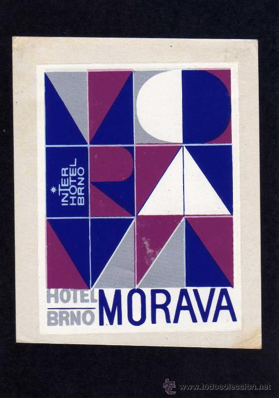 Etiquetas antiguas: ETIQUETA HOTEL    -         HOTEL MORAVA - BRNO - CHECOSLOVAQUIA