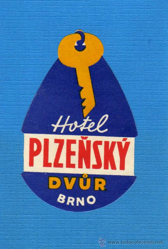 Etiquetas antiguas: ETIQUETA HOTEL    -         HOTEL PLZE&Ntilde;SKY - BRNO - CHECOSLOVAQUIA
