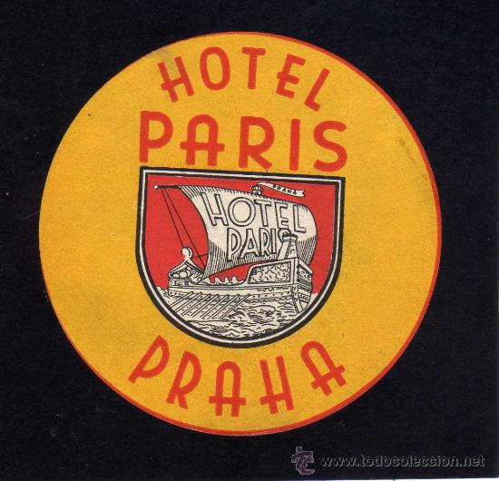 Etiquetas antiguas: ETIQUETA HOTEL    -         HOTEL PARIS - PRAHA - CHECOSLOVAQUIA