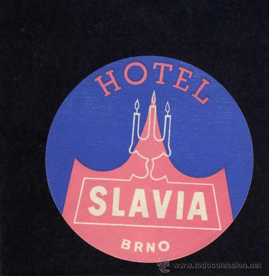 Etiquetas antiguas: ETIQUETA HOTEL    -         HOTEL SLAVIA - BRNO - CHECOSLOVAQUIA