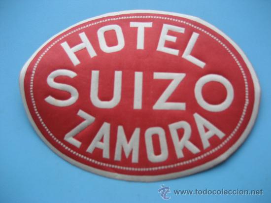 Etiquetas antiguas: Hotel Suizo. Zamora. 10 x 8 cms. - Foto 1