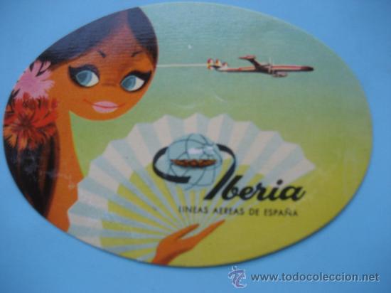 Etiquetas antiguas: Iberia. Etiqueta lineas Aereas de Espa&ntilde;a.