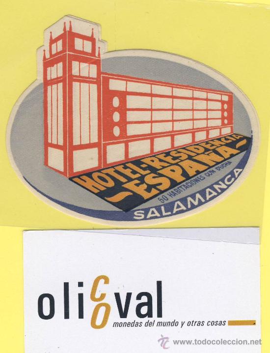 Etiquetas antiguas: ETIQUETA  HOTEL- salamanca  hotel espa&ntilde;a  troquel ilustracion 85 mm