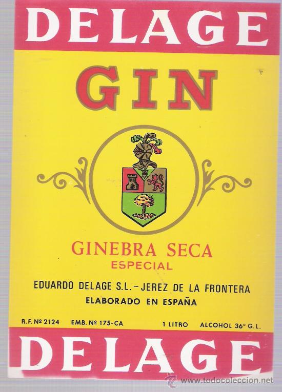 Old Labels: Gin Delage. Jerez.
