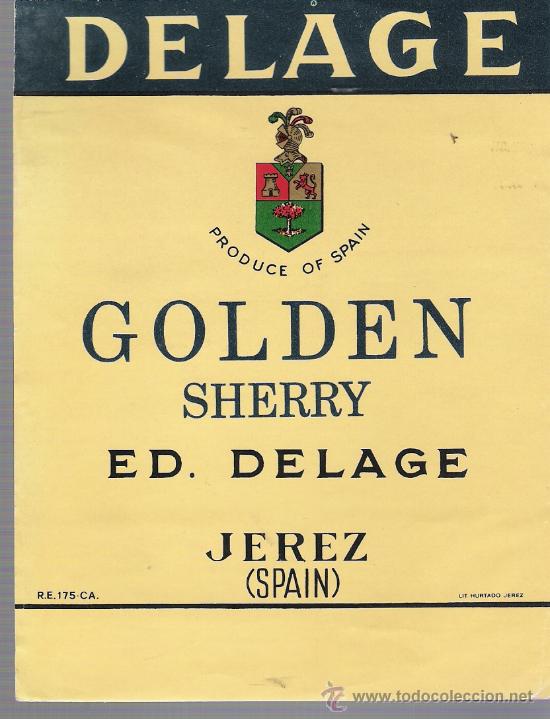 Etiquetas antiguas: Golden Sherry. Ed. Delage. - Foto 1
