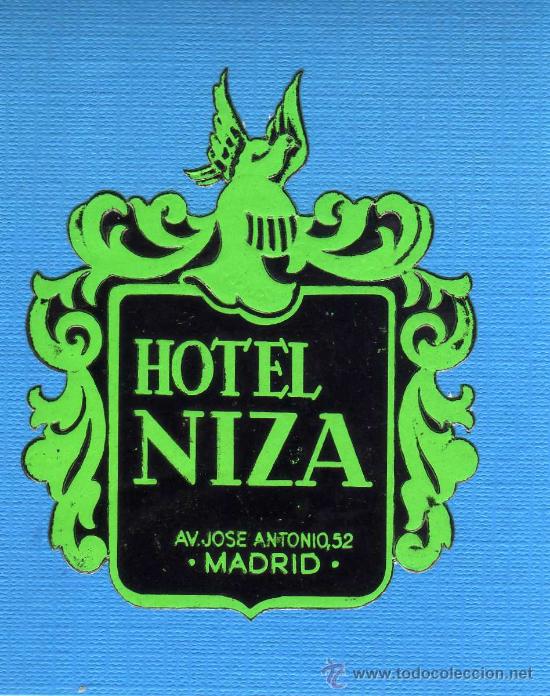Etiquetas antiguas: ETIQUETA HOTEL    -            HOTEL NIZA - MADRID.