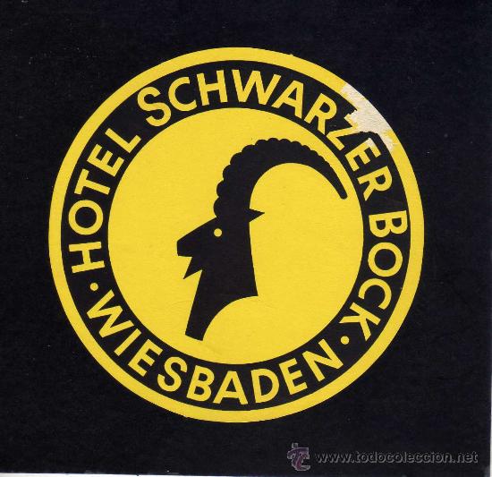 Etiquetas antiguas: ETIQUETA HOTEL    -             HOTEL SCHWARZER BOCK - WIESBADEN - ALEMANIA.