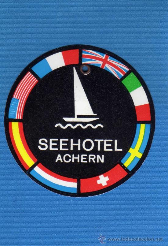 Etiquetas antiguas: ETIQUETA HOTEL    -             SEEHOTEL -  ACHERN - ALEMANIA.