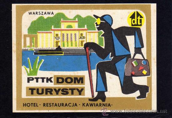 Etiquetas antiguas: ETIQUETA HOTEL - HOTEL KAWIARNIA - DOM TURYSTY - PTTK - WARSZAWA - POLONIA.
