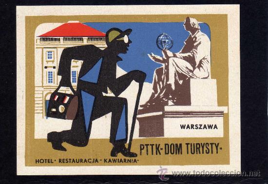 Etiquetas antiguas: ETIQUETA HOTEL - HOTEL KAWIARNIA - DOM TURYSTY - PTTK - WARSZAWA - POLONIA.