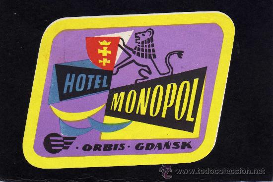 Etiquetas antiguas: ETIQUETA HOTEL    -              HOTEL MONOPOL - GDANSK - POLONIA.