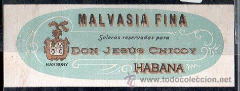 Alte Etiketten: RARA ETIQUETA PARA LA EXPORTACION. DON JESUS CHICOY. HABANA