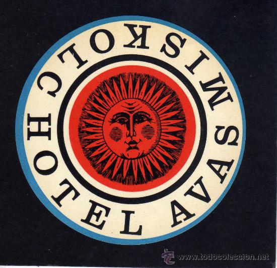 Etiquetas antiguas: ETIQUETA HOTEL    -               HOTEL AVAS - MISKOLC  - HUNGRIA