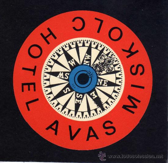 Etiquetas antiguas: ETIQUETA HOTEL    -               HOTEL AVAS - MISKOLC  - HUNGRIA
