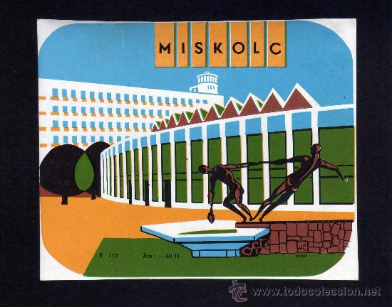 Etiquetas antiguas: ETIQUETA HOTEL - HOTEL - MISKOLC - HUNGRIA