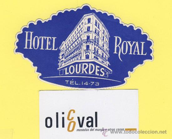 Etiquetas antiguas: ETIQUETA  HOTEL-  hotel royal -Fatima  francia - troquel  114   mm -