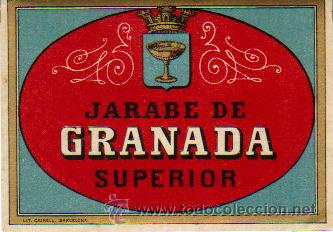 Etiquetas antiguas: ETIQUETA JARABE DE GRANADA SUPERIOR - Foto 1