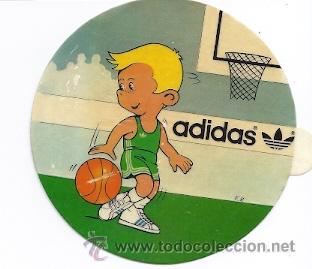 Etiquetas antiguas: PEGATINA ADHESIVO ADIDAS BALONCESTO- A&ntilde;os 1980s-original sin despegar