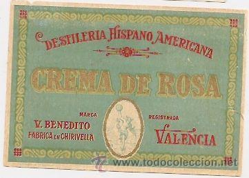 Etiquetas antiguas: Crema de rosa (Valencia) - Foto 1