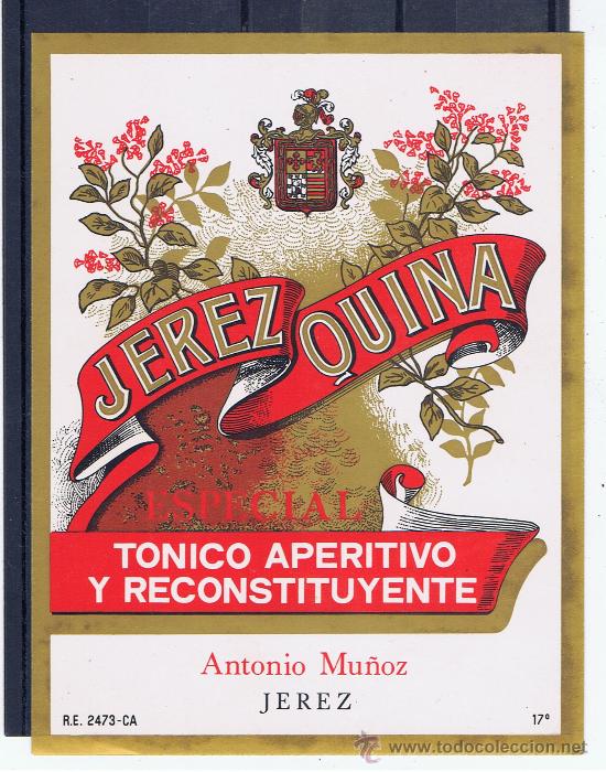 Etiquetas antiguas: jerez quina especial bodegas antonio mu&ntilde;oz de la frontera (cadiz)