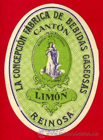 Alte Etiketten: ETIQUETA GASEOSAS LA CONCEPCION , CANTON , LIMON , REINOSA , CANTABRIA , ORIGINAL, E986