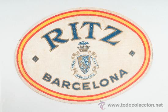 Etiquetas antiguas: Etiqueta de Hotel - Hotel Ritz (Barcelona)