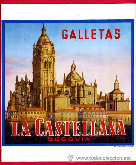 Etiquetas antiguas: ETIQUETA CARTEL GALLETAS LA CASTELLANA ,SEGOVIA , ORIGINAL, G1B
