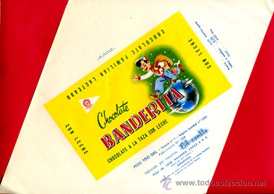 Alte Etiketten: ETIQUETA CARTEL CHOCOLATES, BANDERITA , GRANADA , PUBLICIDAD, ORIGINAL, G53