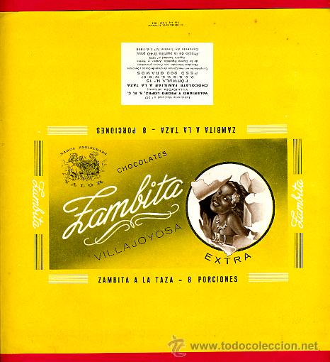 Alte Etiketten: ETIQUETA CARTEL CHOCOLATES, ZAMBITA , VILLAJOYOSA ALICANTE , PUBLICIDAD, ORIGINAL, G97