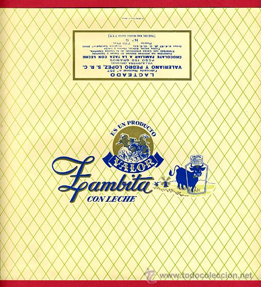 Etichette antiche: ETIQUETA CARTEL CHOCOLATES, ZAMBITA CON LECHE , VILLAJOYOSA ALICANTE , PUBLICIDAD, ORIGINAL, G100