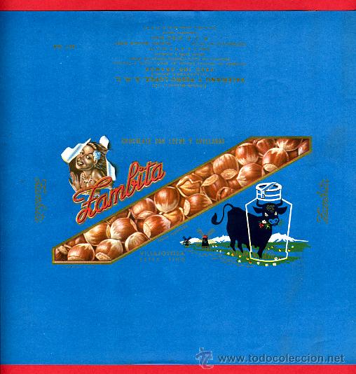 Etichette antiche: ETIQUETA CARTEL CHOCOLATES, ZAMBITA AVELLANAS , VILLAJOYOSA ALICANTE , PUBLICIDAD, ORIGINAL, G101