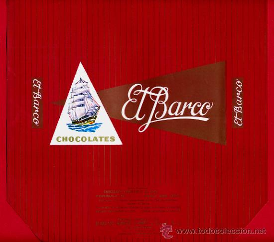Etichette antiche: ETIQUETA CARTEL CHOCOLATES, EL BARCO , VILLAJOYOSA ALICANTE , PUBLICIDAD, ORIGINAL, G104