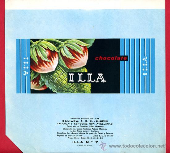 Etichette antiche: ETIQUETA CARTEL CHOCOLATES, ILLA , VILLAJOYOSA ALICANTE , ORIGINAL, G130