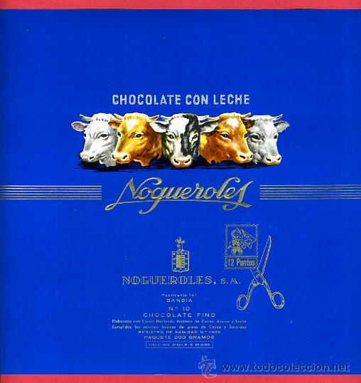 Etiquetas antigas: ETIQUETA CARTEL CHOCOLATES, NOGUEROLES CON LECHE, GANDIA VALENCIA , ORIGINAL, G175