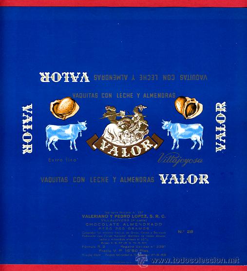 Alte Etiketten: ETIQUETA CARTEL CHOCOLATES, VALOR , LECHE ALMENDRA , VILLAJOYOSA ALICANTE , ORIGINAL, G242